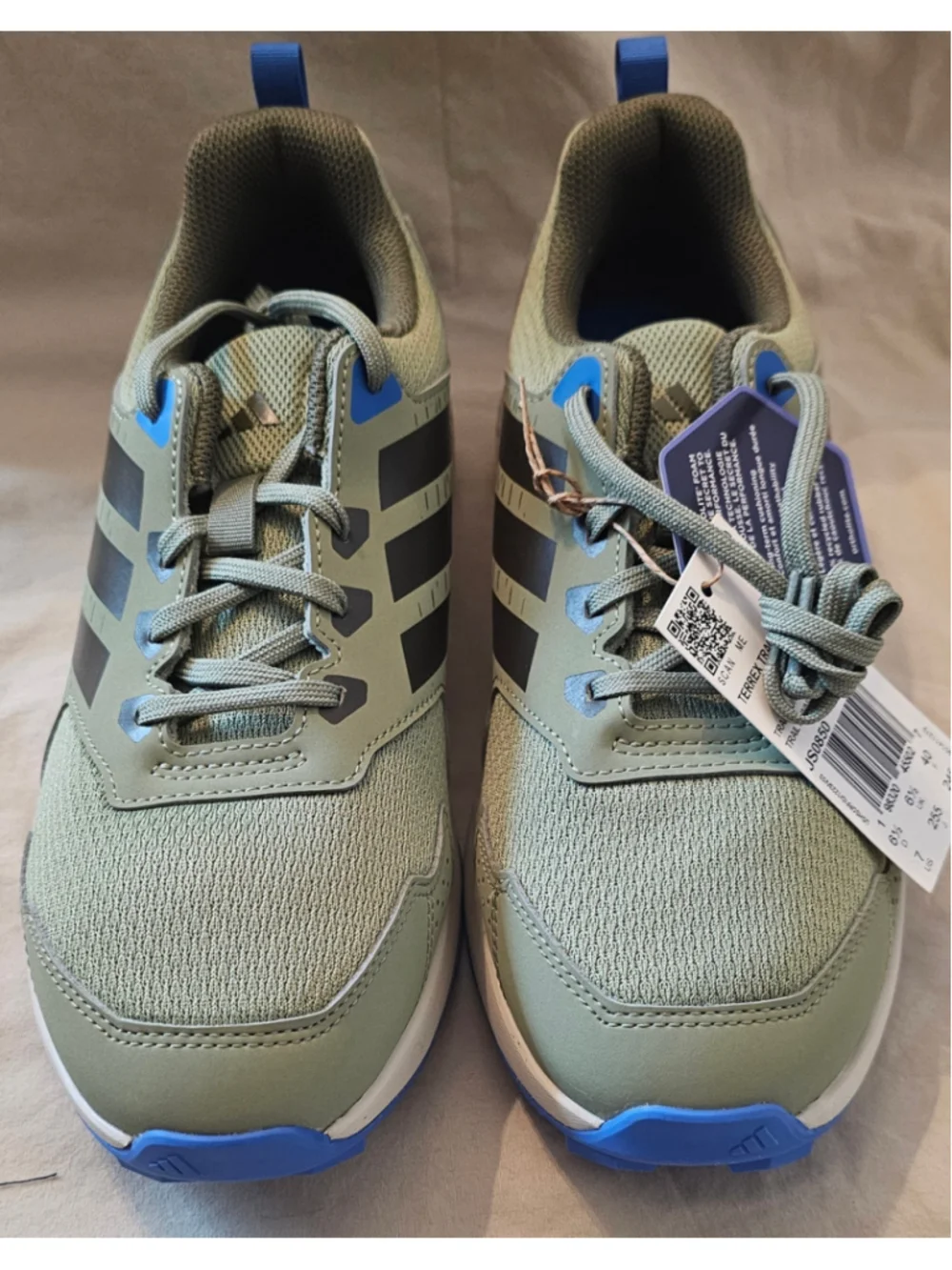 Boys Adidas Terrex Tracefinder Trail Running Shoes Size 7 Green Blue
